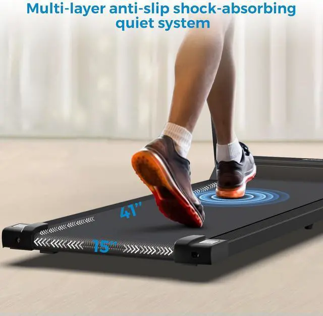 Alt view image 5 of 6 - Portable Foldable Treadmills for Home, Small Folding Treadmill for Home Office with 300 LBS Capacity, Walking Running Exercise Electric Compact Treadmill with LED Display