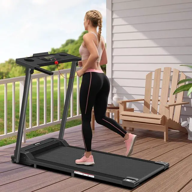 Alt view image 6 of 6 - Portable Foldable Treadmills for Home, Small Folding Treadmill for Home Office with 300 LBS Capacity, Walking Running Exercise Electric Compact Treadmill with LED Display