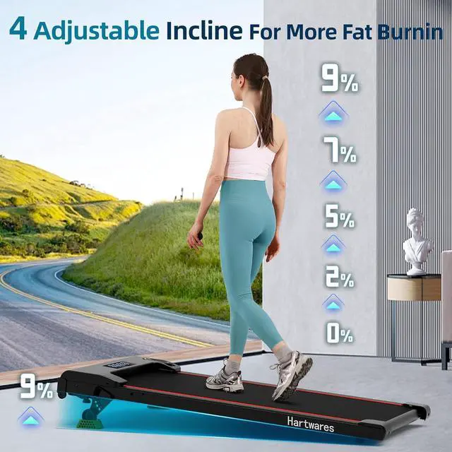 Alt view image 3 of 6 - Walking Pad Treadmill Under Desk Treadmill,Walking Pad Treadmills for Home Portable Treadmill with Remote Control,2.5HP Brushless Motorized Walking Treadmill,2 in 1 Treadmill for Home Office