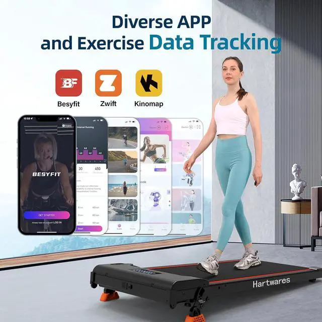 Alt view image 5 of 6 - Walking Pad Treadmill Under Desk Treadmill,Walking Pad Treadmills for Home Portable Treadmill with Remote Control,2.5HP Brushless Motorized Walking Treadmill,2 in 1 Treadmill for Home Office
