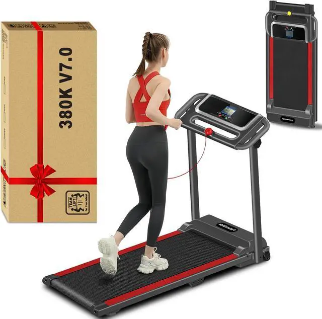 Main image of Treadmill for Home, 3.0 HP Foldable Portable Treadmill with Handle, Small Compact Treadmill 300 LBS Capacity with 12 Preset Programs LED Display Walking Running Treadmills for Office