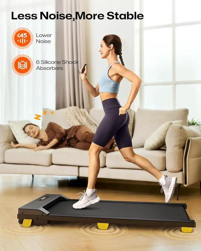 Alt view image 2 of 6 - Walking Pad, Under Desk Treadmill for Home Small, Portable Treadmill with Six-Point Shock Absorption, Quiet Walking Pad for Office