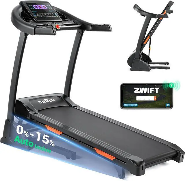 Main image of THERUN Incline Treadmill for Running and Walking, 300 lbs Weight Capacity Folding Treadmill with 0-15% Auto Incline, Wide Belt, 3.5HP, App, Heart Rate
