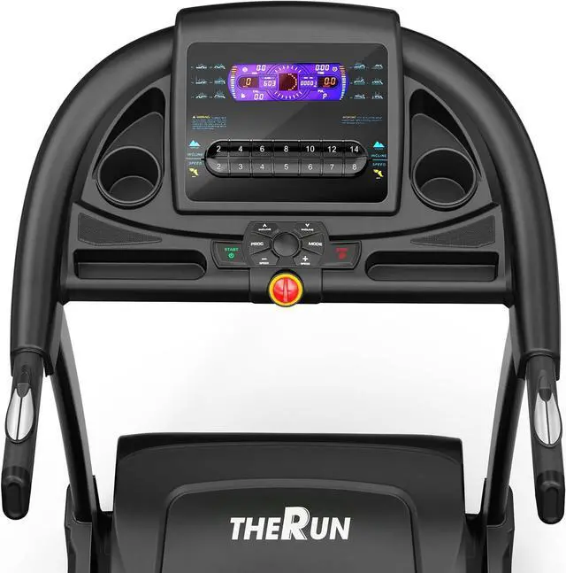 Alt view image 2 of 7 - THERUN Incline Treadmill for Running and Walking, 300 lbs Weight Capacity Folding Treadmill with 0-15% Auto Incline, Wide Belt, 3.5HP, App, Heart Rate
