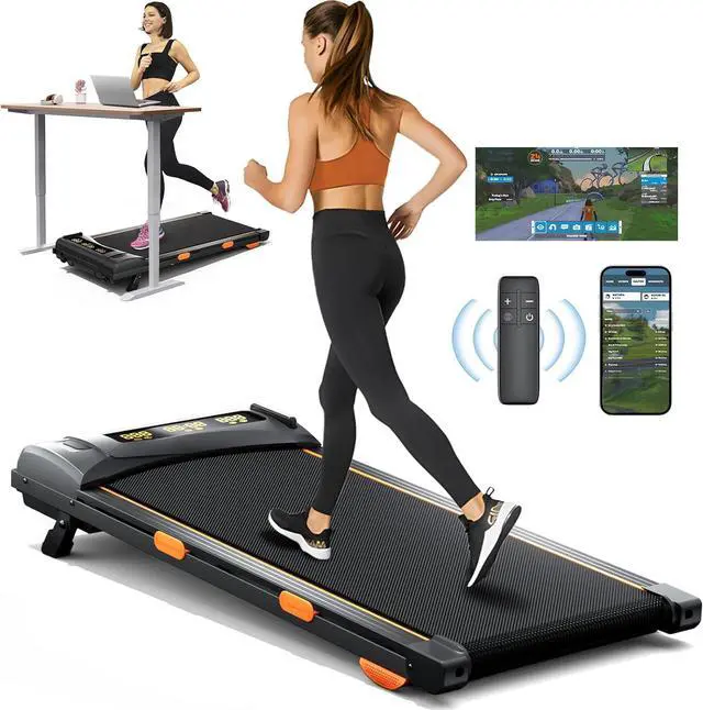 Main image of Walking Pad Treadmill with Incline, Under Desk Treadmill for Home Office, Portable Treadmill 2.5HP, 300 lbs Capacity, APP/Remote Control, LED Displays, Manual Incline(M)