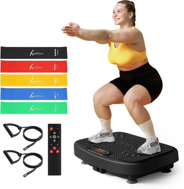 Main image of Vibration Plate Exercise Machine for Lymphatic Drainage Weight Loss,SoftGym Power Vibration Plate 300-400 Lbs Capacity Full Whole Body Workout Vibration Platform,Waver Vibration Plate for Home Fitness