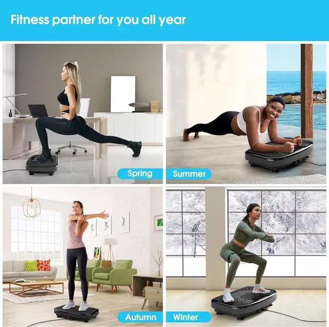 Alt view image 5 of 7 - Vibration Plate Exercise Machine for Lymphatic Drainage Weight Loss,SoftGym Power Vibration Plate 300-400 Lbs Capacity Full Whole Body Workout Vibration Platform,Waver Vibration Plate for Home Fitness