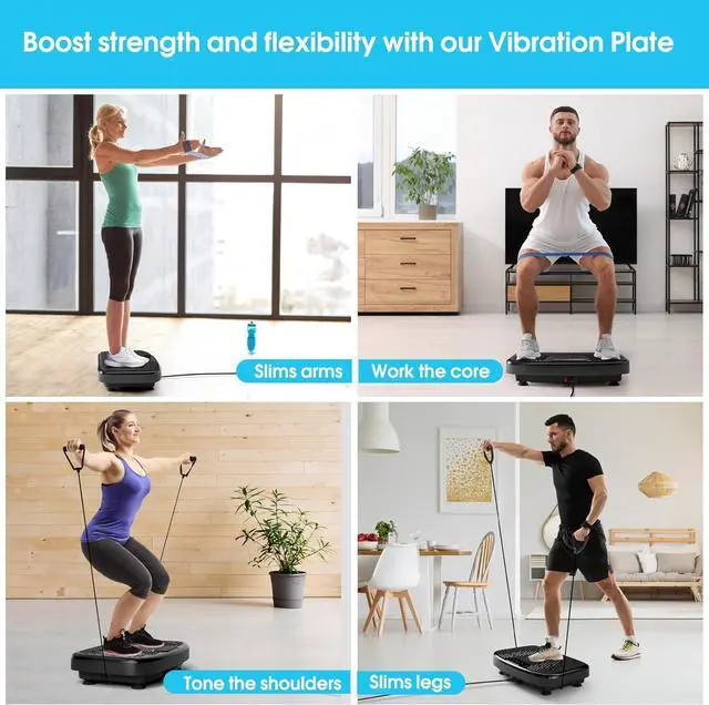 Alt view image 6 of 7 - Vibration Plate Exercise Machine for Lymphatic Drainage Weight Loss,SoftGym Power Vibration Plate 300-400 Lbs Capacity Full Whole Body Workout Vibration Platform,Waver Vibration Plate for Home Fitness