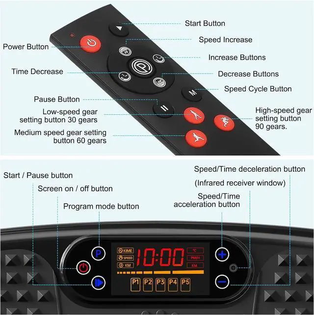 Alt view image 7 of 7 - Vibration Plate Exercise Machine for Lymphatic Drainage Weight Loss,SoftGym Power Vibration Plate 300-400 Lbs Capacity Full Whole Body Workout Vibration Platform,Waver Vibration Plate for Home Fitness