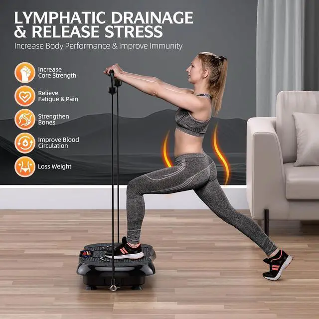 Alt view image 2 of 7 - Vibration Plate Exercise Machine, PBYRD Lymphatic Drainage Machine for Weight Loss, Full Body Workout Vibrate Fitness Platform, Helps Toning Shaping Wellness Home Gyms Workout - Max User Weight 330lbs