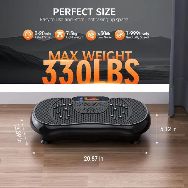 Alt view image 3 of 7 - Vibration Plate Exercise Machine, PBYRD Lymphatic Drainage Machine for Weight Loss, Full Body Workout Vibrate Fitness Platform, Helps Toning Shaping Wellness Home Gyms Workout - Max User Weight 330lbs