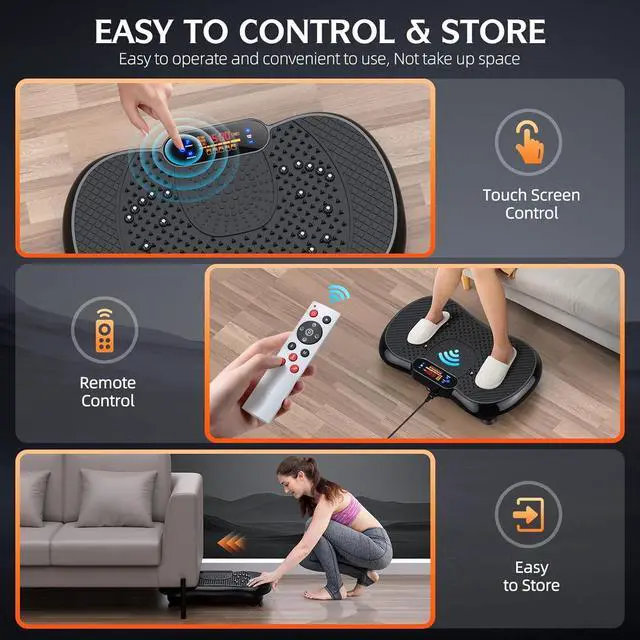 Alt view image 6 of 7 - Vibration Plate Exercise Machine, PBYRD Lymphatic Drainage Machine for Weight Loss, Full Body Workout Vibrate Fitness Platform, Helps Toning Shaping Wellness Home Gyms Workout - Max User Weight 330lbs