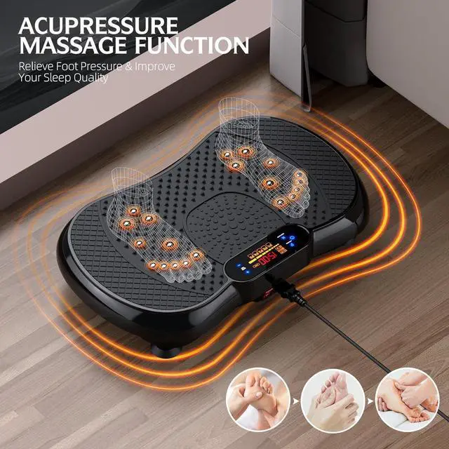 Alt view image 5 of 7 - Vibration Plate Exercise Machine, PBYRD Lymphatic Drainage Machine for Weight Loss, Full Body Workout Vibrate Fitness Platform, Helps Toning Shaping Wellness Home Gyms Workout - Max User Weight 330lbs