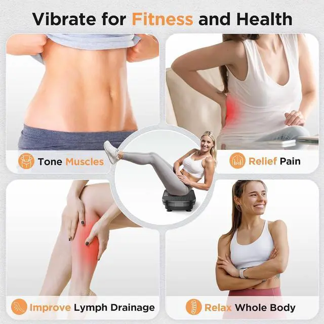 Alt view image 2 of 7 - FEIERDUN Vibration Plate Exercise Machine, Vibration Plate for Lymphatic Drainage, Power Plate Vibration Platform for Weight Loss, Toning & Wellness