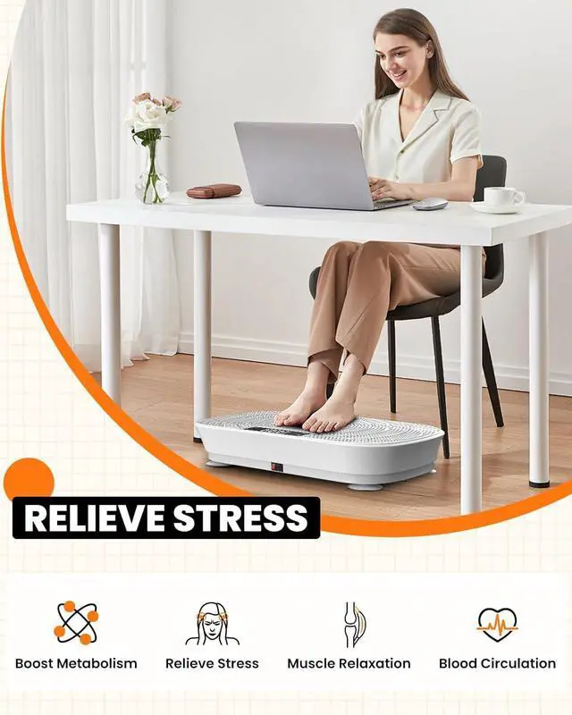 Alt view image 3 of 7 - Vibration Plate Exercise Machine - Bluetooth Music & 400LBS Capacity Vibration Plate for Lymphatic Drainage & Weight Loss with 99 Speed Levels, Whole Body Waver Vibration Plate for Home Fitness