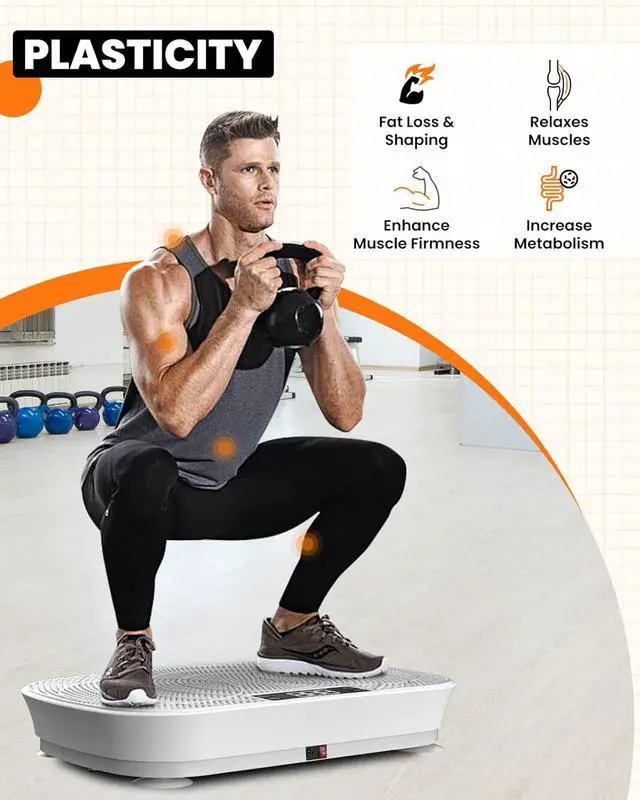 Alt view image 5 of 7 - Vibration Plate Exercise Machine - Bluetooth Music & 400LBS Capacity Vibration Plate for Lymphatic Drainage & Weight Loss with 99 Speed Levels, Whole Body Waver Vibration Plate for Home Fitness