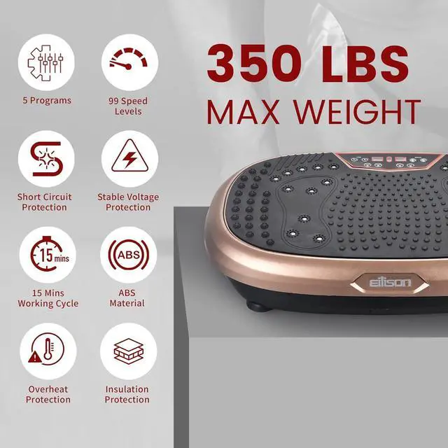 Alt view image 5 of 7 - EILISON FitMax 3D XL Vibration Plate Exercise Machine - Whole Body Workout Vibration Platform w/Loop Bands - Lymphatic Drainage Machine for Weight Loss, Shaping, Wellness, Recovery