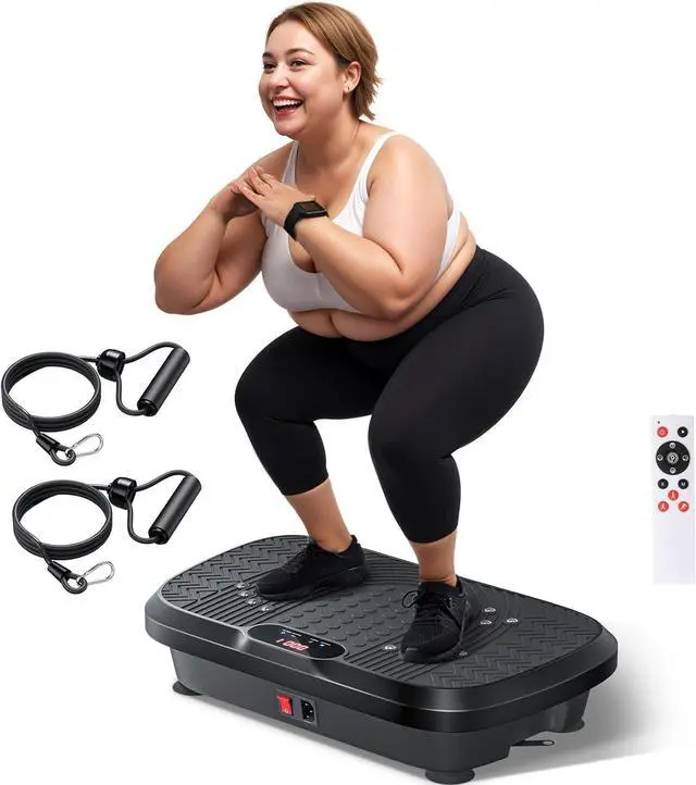 Main image of Vibration Plate Exercise Machine, Whole Body Workout Vibration Plate for Lymphatic Drainage, 240 Adjustable Speeds Power Vibrating Plate Home Fitness Platform for Shaping, Max Weight 330lbs