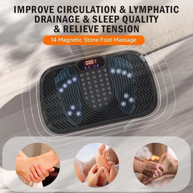 Alt view image 6 of 7 - Vibration Plate Exercise Machine, Whole Body Workout Vibration Plate for Lymphatic Drainage, 240 Adjustable Speeds Power Vibrating Plate Home Fitness Platform for Shaping, Max Weight 330lbs
