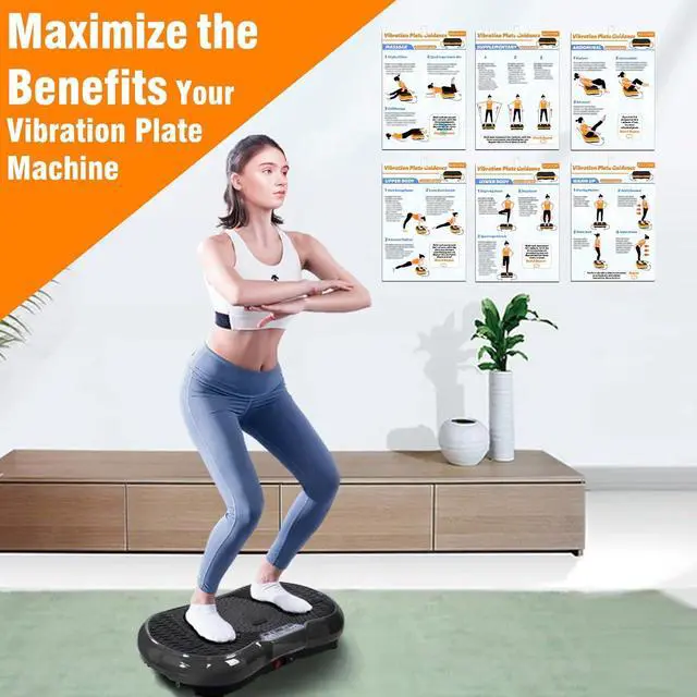 Alt view image 3 of 7 - Vibration Plate Exercise Machine Poster, 6 Workout Guidance & 2 Pcs Vibration Plate Planner, Comprehensive Whole Body Wave Vibrating Plate Workout Chart Poster
