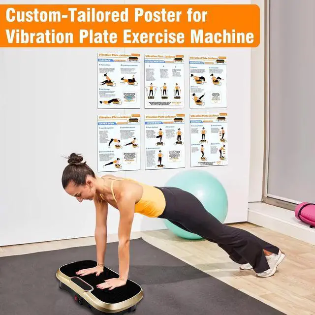 Alt view image 4 of 7 - Vibration Plate Exercise Machine Poster, 6 Workout Guidance & 2 Pcs Vibration Plate Planner, Comprehensive Whole Body Wave Vibrating Plate Workout Chart Poster