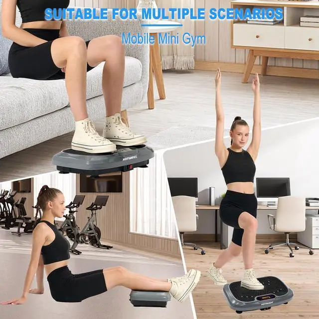 Alt view image 4 of 7 - HOTWAVE Vibration Plate Exercise Machine for Lymphatic Drainage, Power Vibrating Plates Platform for Weight Loss - Whole Body Waver Shaker Vibration Plate Machine Home Gym Shaping Fitness Workout