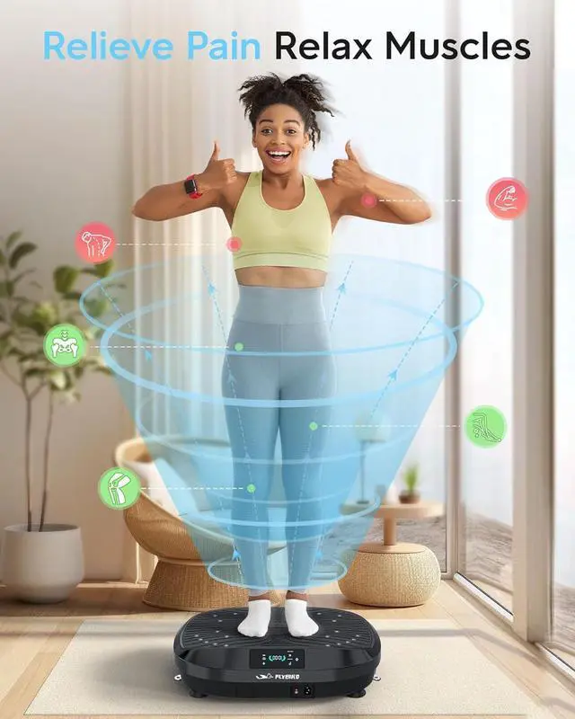 Alt view image 2 of 7 - FLYBIRD Vibration Plate- 4D & Oscillation Two Types Vibration Platform, Whole Body Workout Vibration Plate Exercise Machine for Bone Density Building & Lymphatic Drainage