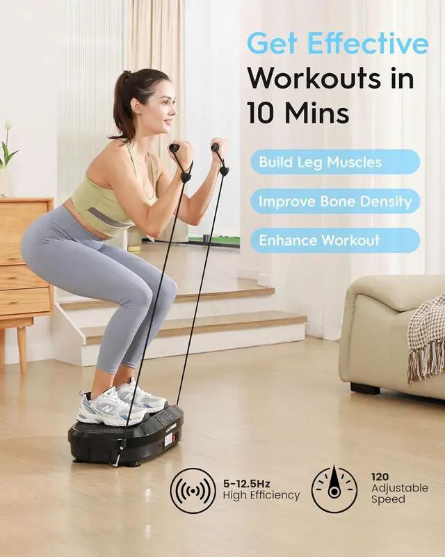 Alt view image 3 of 7 - FLYBIRD Vibration Plate- 4D & Oscillation Two Types Vibration Platform, Whole Body Workout Vibration Plate Exercise Machine for Bone Density Building & Lymphatic Drainage