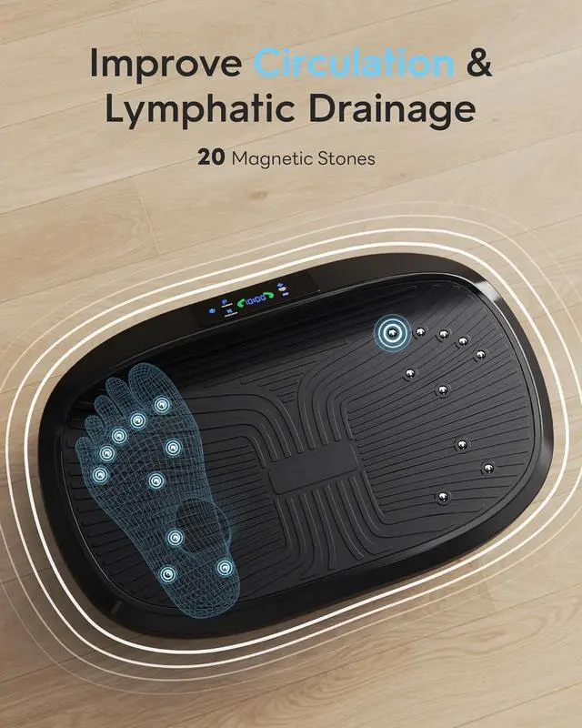 Alt view image 4 of 7 - FLYBIRD Vibration Plate- 4D & Oscillation Two Types Vibration Platform, Whole Body Workout Vibration Plate Exercise Machine for Bone Density Building & Lymphatic Drainage