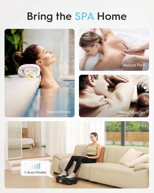 Alt view image 5 of 7 - FLYBIRD Vibration Plate- 4D & Oscillation Two Types Vibration Platform, Whole Body Workout Vibration Plate Exercise Machine for Bone Density Building & Lymphatic Drainage