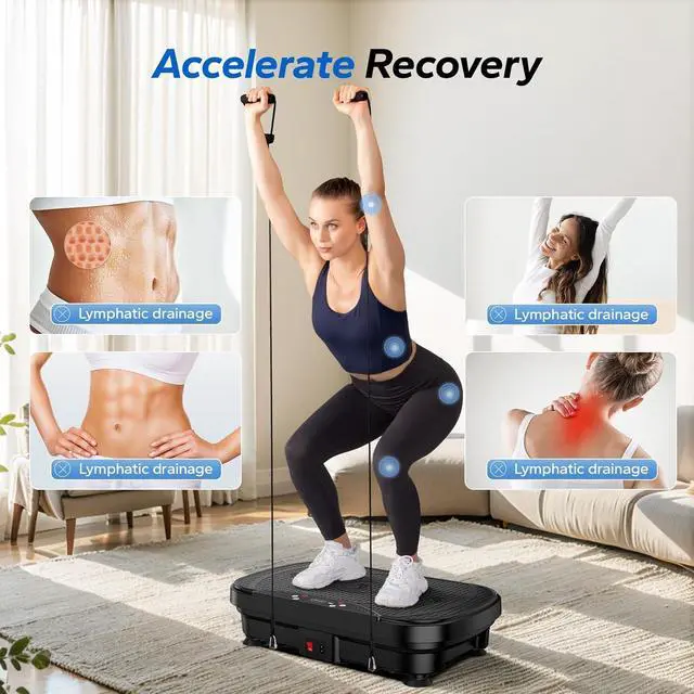 Alt view image 2 of 7 - MERACH Vibration Plate Exercise Machine, Vibration Plate with Bluetooth and LED Display, Vibrating Plate Exercise Machine for Women Men, Workout Equipment for Home