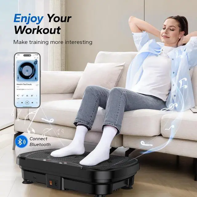 Alt view image 3 of 7 - MERACH Vibration Plate Exercise Machine, Vibration Plate with Bluetooth and LED Display, Vibrating Plate Exercise Machine for Women Men, Workout Equipment for Home