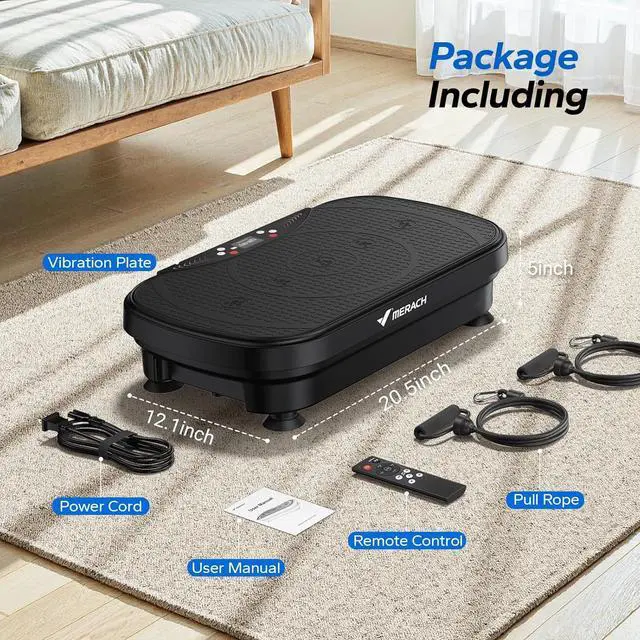Alt view image 7 of 7 - MERACH Vibration Plate Exercise Machine, Vibration Plate with Bluetooth and LED Display, Vibrating Plate Exercise Machine for Women Men, Workout Equipment for Home