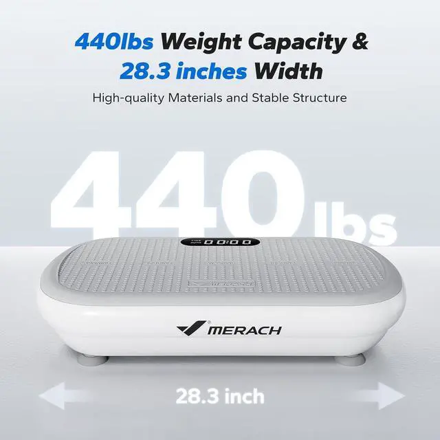 Alt view image 7 of 7 - MERACH Vibration Plate Exercise Machine, Vibration Plate 440 Lbs Capacity, Bluetooth and Silicone Pedal, Stimulate Deep Fat, Vibration Plate for Lymphatic Drainage, Vibrating for Weight Loss