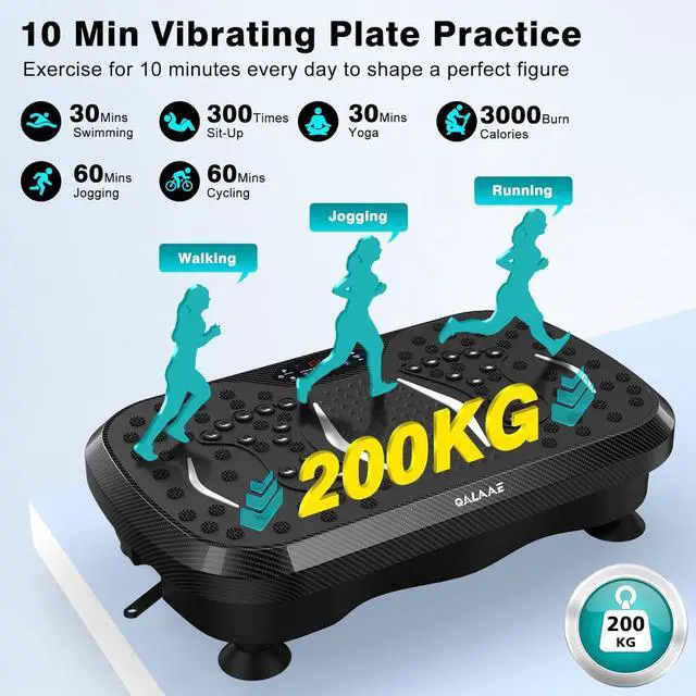 Alt view image 4 of 6 - Vibration Plate Exercise Machine  Lymphatic Drainage & High-Intensity Fat Burner, 150-Speed Adjustable Fitness Platform for Full Body Workout, 450 lbs Capacity Home Gym Equipment (Men/Women)