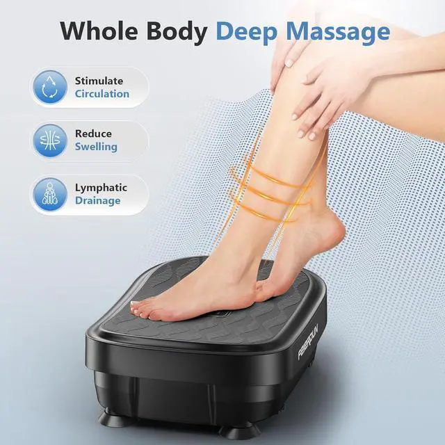 Alt view image 4 of 7 - FEIERDUN Vibration Plate Exercise Machine, Whole Body Workout Vibrate Platform, 9 Modes Vibration Plate for Lymphatic Drainage Weight Loss Shaping Toning Wellness Home Gyms Workout