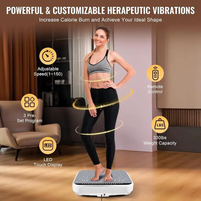 Alt view image 3 of 7 - Vibration Plate Exercise Machine, Vibration Plate for Lymphatic Drainage,Whole Body Fitness Platform for Weight Loss,Body Toning,Dynamic Workout Lights,Home Gym Workout for Women & Men