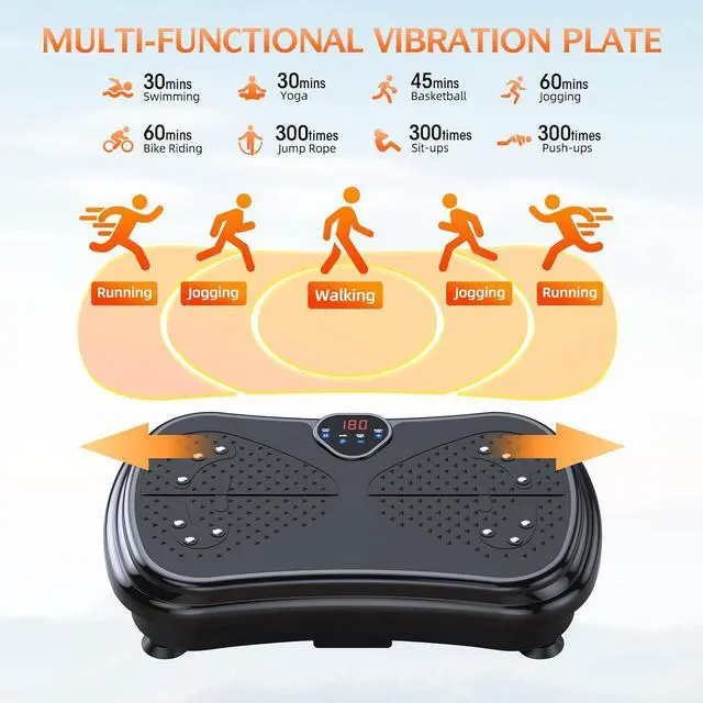 Alt view image 2 of 7 - Vibration Plate Exercise Machine Weight Loss, Full Body Vibration Plate for Lymphatic Drainage, 180 Adjustable Speeds Power Shaping Waver Vibrating Plate 400 Lbs Capacity