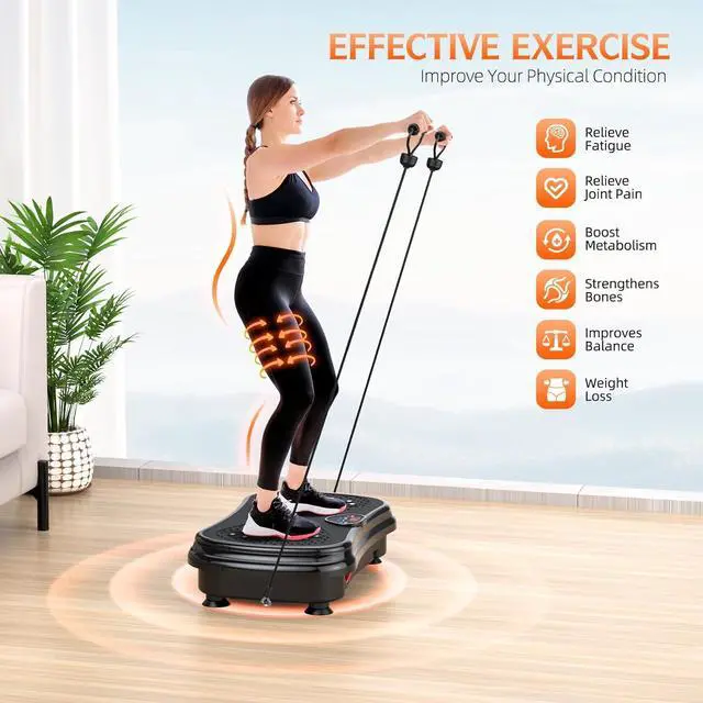 Alt view image 5 of 7 - Vibration Plate Exercise Machine Weight Loss, Full Body Vibration Plate for Lymphatic Drainage, 180 Adjustable Speeds Power Shaping Waver Vibrating Plate 400 Lbs Capacity