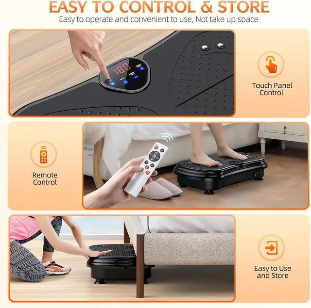 Alt view image 7 of 7 - Vibration Plate Exercise Machine Weight Loss, Full Body Vibration Plate for Lymphatic Drainage, 180 Adjustable Speeds Power Shaping Waver Vibrating Plate 400 Lbs Capacity