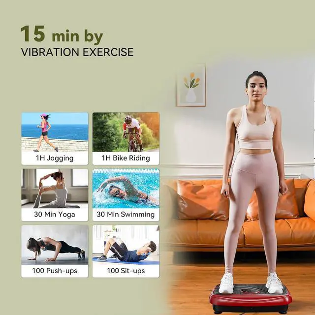 Alt view image 5 of 7 - UCIN Vibration Plate Exercise Machine, Vibration Plate for Lymphatic Drainage, 10 Preset Mode & Manual Mode Vibration Plate for Weight Loss, Home Gym Exercise Equipment w/Pilates Ball
