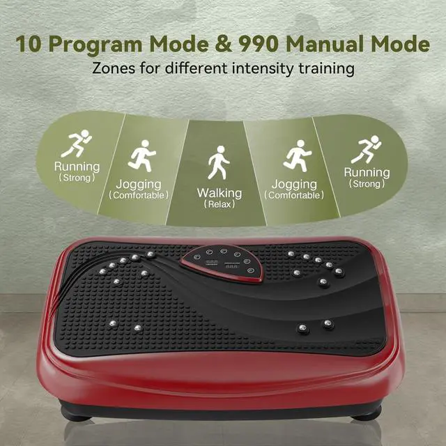 Alt view image 6 of 7 - UCIN Vibration Plate Exercise Machine, Vibration Plate for Lymphatic Drainage, 10 Preset Mode & Manual Mode Vibration Plate for Weight Loss, Home Gym Exercise Equipment w/Pilates Ball