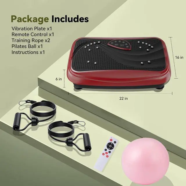 Alt view image 7 of 7 - UCIN Vibration Plate Exercise Machine, Vibration Plate for Lymphatic Drainage, 10 Preset Mode & Manual Mode Vibration Plate for Weight Loss, Home Gym Exercise Equipment w/Pilates Ball