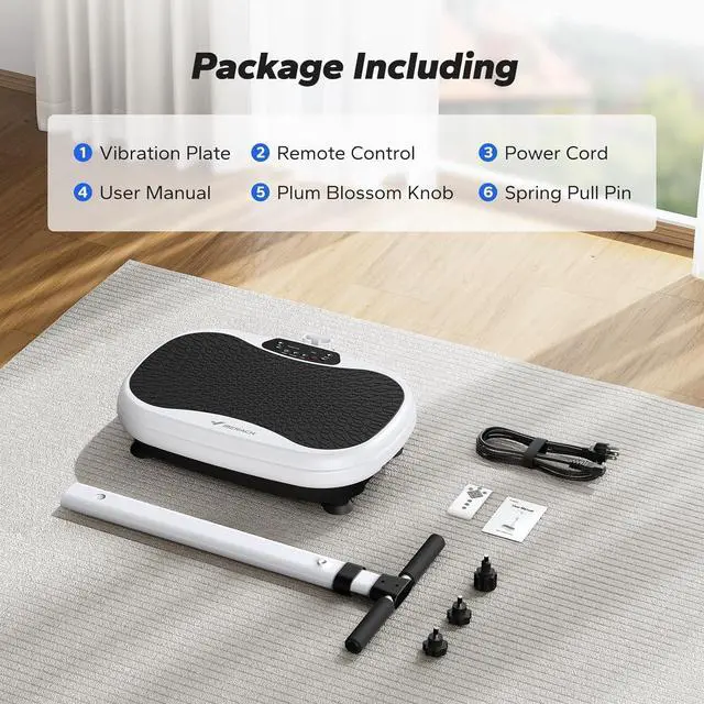 Alt view image 7 of 7 - MERACH Vibration Plate Exercise Machine, Vibrating Plate Exercise Machine with Handrails, Full Body Vibration Platform for Women Men, Exercise Equipment for Home