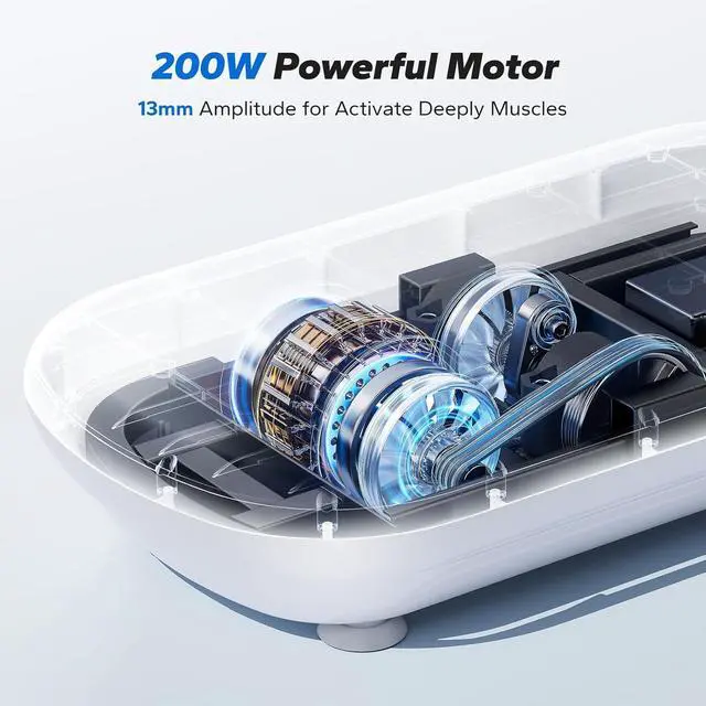 Alt view image 5 of 7 - MERACH Vibration Plate Exercise Machine, Vibration Plate 440 Lbs Capacity, Bluetooth and Silicone Pedal, Stimulate Deep Fat, Vibration Plate for Lymphatic Drainage, Vibrating for Weight Loss