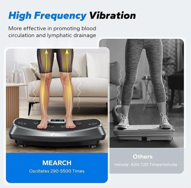 Alt view image 3 of 7 - MERACH Vibration Plate Exercise Machine, 3D Vibration Plate with Oscillation Pulse Mode, Vibrating Plate Exercise Machine for Women Men, Exercise Equipment for Home