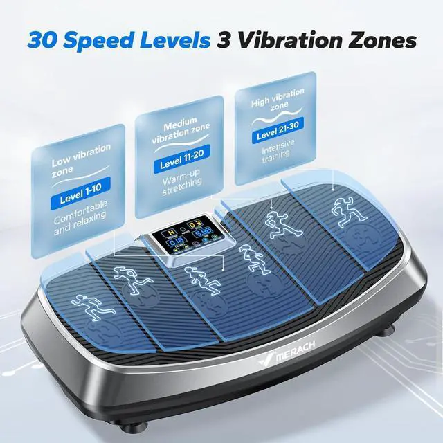 Alt view image 5 of 7 - MERACH Vibration Plate Exercise Machine, 3D Vibration Plate with Oscillation Pulse Mode, Vibrating Plate Exercise Machine for Women Men, Exercise Equipment for Home