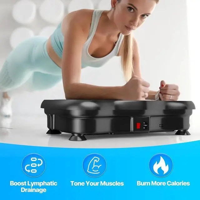 Alt view image 4 of 7 - Vibration Plate Exercise Machine for Lymphatic Drainage Weight Loss, Whole Body Workout Vibration Fitness Platform ,Home Training Equipment ,Sport Gym for Weight Loss Fat Burner for Women Men