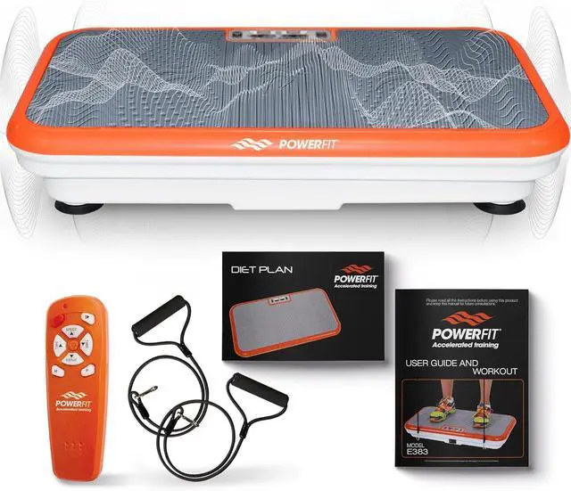 Main image of Power Fit Vibration Plate Exercise Machine, Powerfit Elite Vibration Platform, Power Plate, Body Vibration Plate for Lymphatic Drainage, Body Shaker Weight Loss - Remote, Resistance Bands & Diet Plan