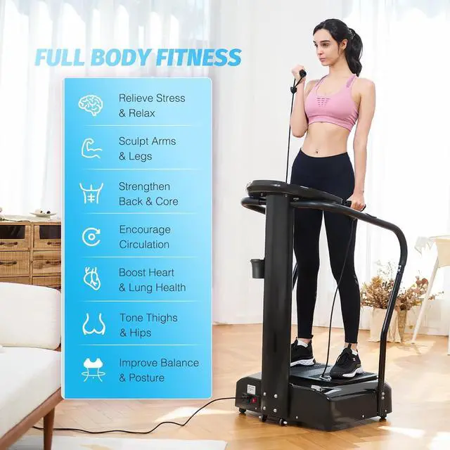 Alt view image 6 of 7 - ZELUS Whole Body Vibration Plate, 500W Vibration Plate Exercise Machine with 99 Levels 3 Preset Modes & 2 Resistance Bands, Training Fitness Vibration Platform Machine for Home Gym with 330lb Capacity